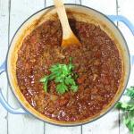 Paleo and Whole30 Chili in a Dutch oven